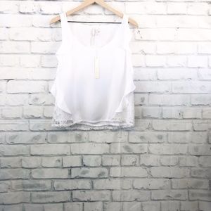 NWT Lauren Conrad White Lacey Tank Top